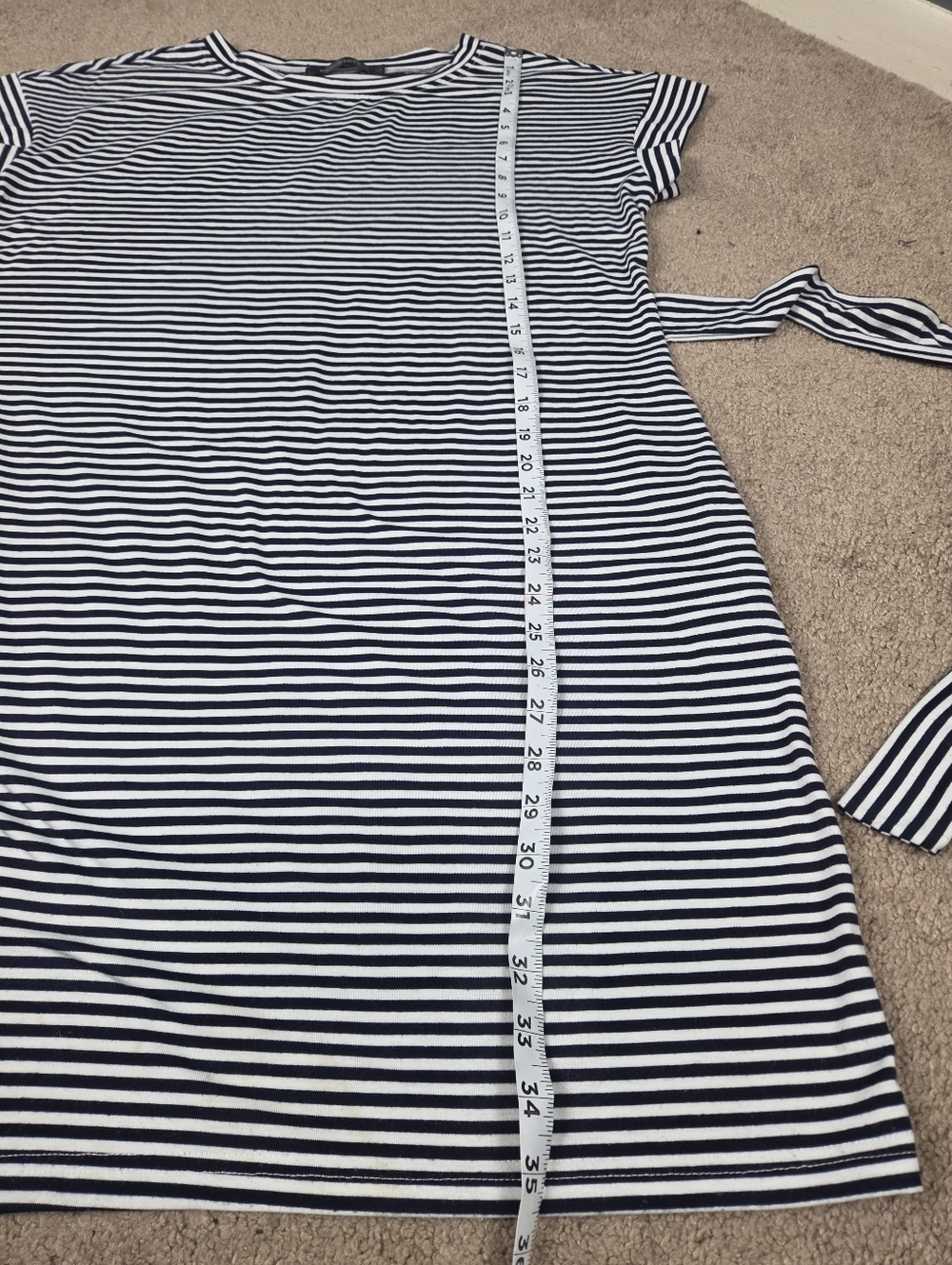 Elegant Striped Black and White Midi Dress - Picture 6 of 9